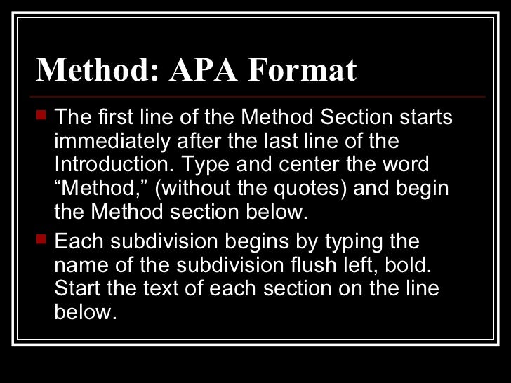 apa method apa method